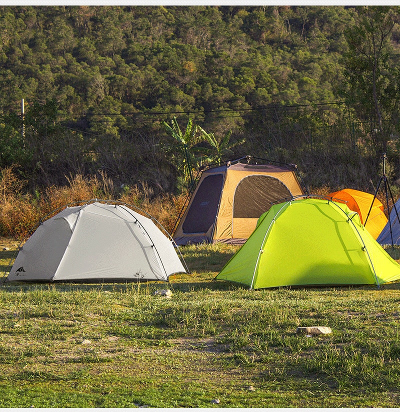 Cheap Goat Tents 3f Ul Gear Tent 2 Persons Windproof And Rainproof Camping Tent 15d Silicone Ultralight Outdoor Hiking Travel Tent With Free Mat