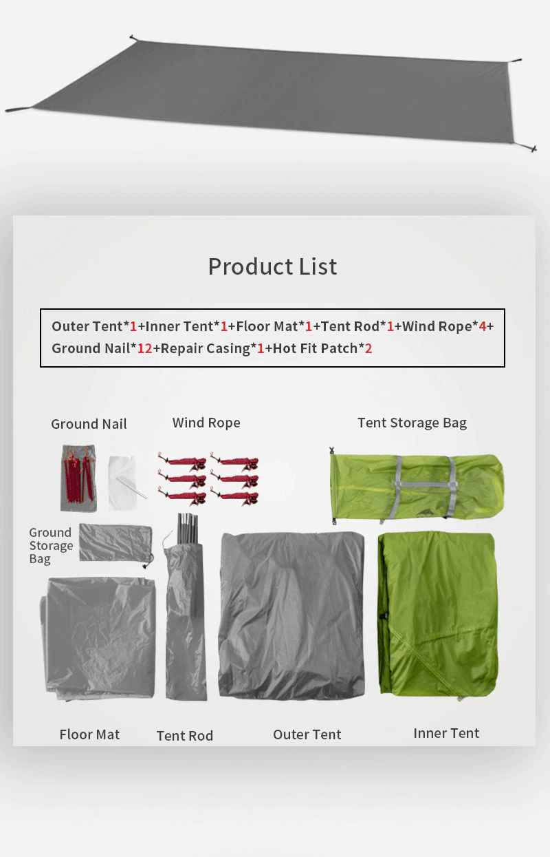 Cheap Goat Tents 3f Ul Gear Tent 2 Persons Windproof And Rainproof Camping Tent 15d Silicone Ultralight Outdoor Hiking Travel Tent With Free Mat