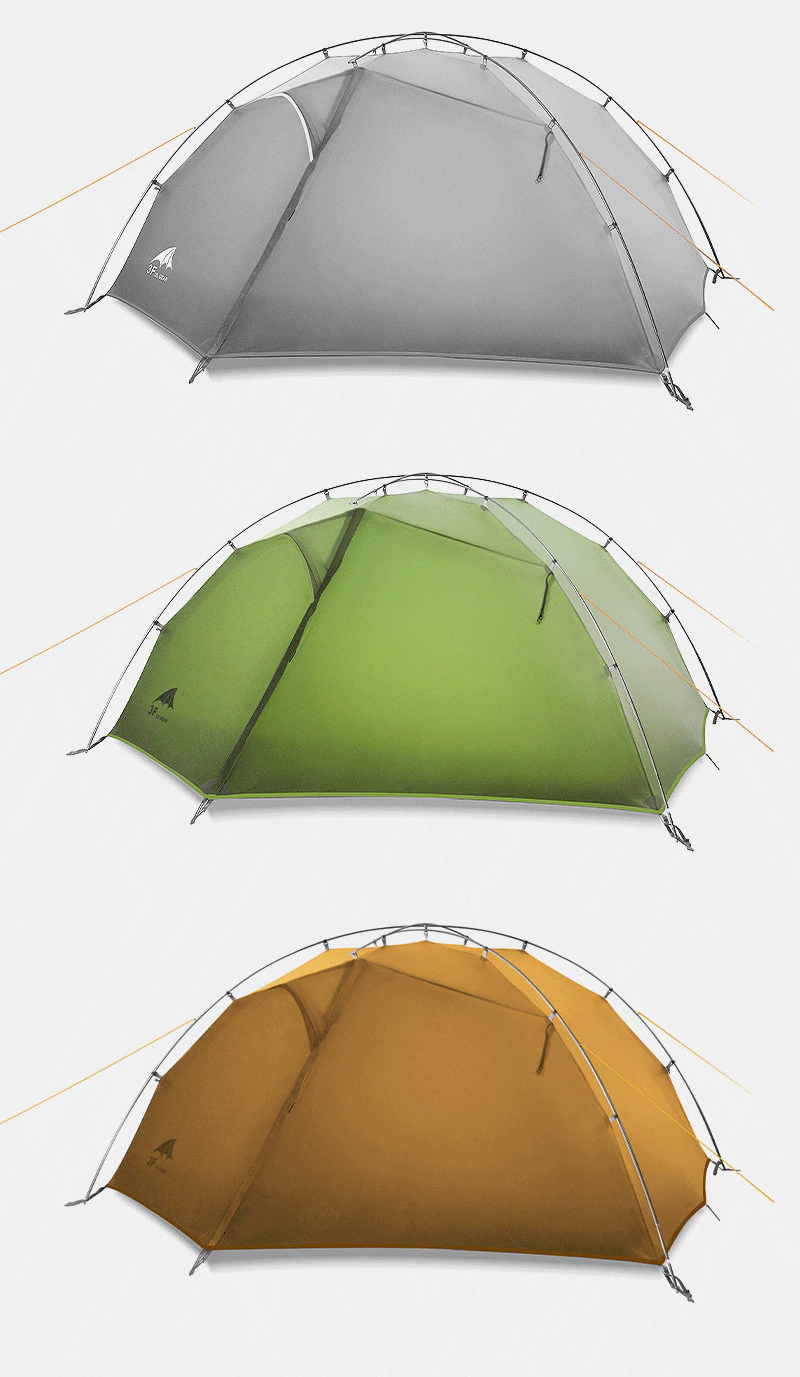 Cheap Goat Tents 3f Ul Gear Tent 2 Persons Windproof And Rainproof Camping Tent 15d Silicone Ultralight Outdoor Hiking Travel Tent With Free Mat