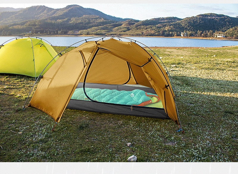 Cheap Goat Tents 3f Ul Gear Tent 2 Persons Windproof And Rainproof Camping Tent 15d Silicone Ultralight Outdoor Hiking Travel Tent With Free Mat