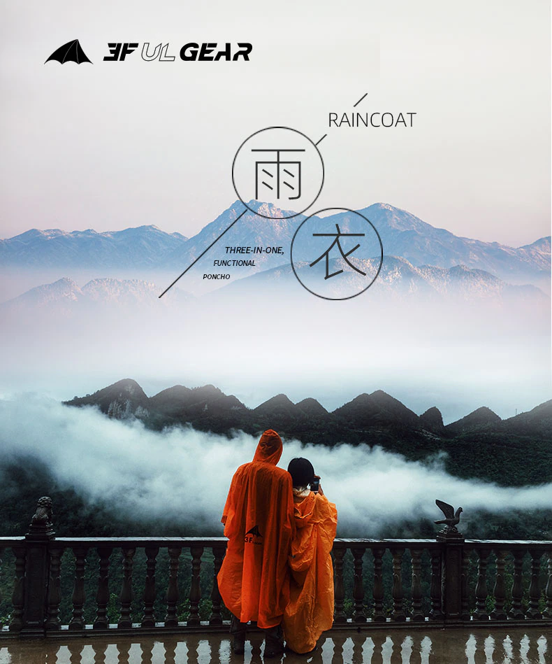 Cheap Goat Tents 3f Ul Gear Ultralight Camping Hiking Raincoat Rain Jacket Rainwear 15d Silicone Outdoor Cycling Rain Coat Camping Equipment