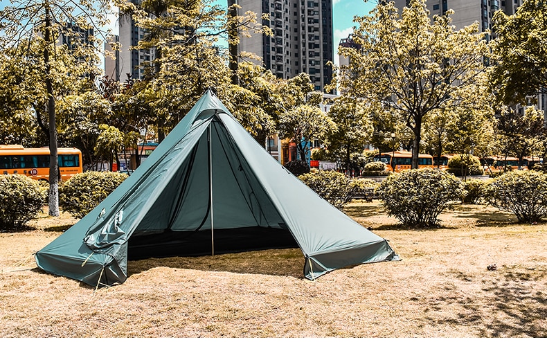 Cheap Goat Tents Aricxi 5 People Oudoor Ultralight Camping 2 Doors Professional 20d Nylon Silicon Coating Pyramid Rodless Tent