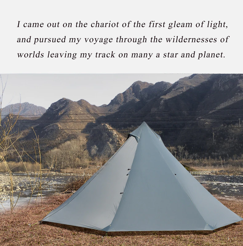 Cheap Goat Tents Aricxi 5 People Oudoor Ultralight Camping 2 Doors Professional 20d Nylon Silicon Coating Pyramid Rodless Tent