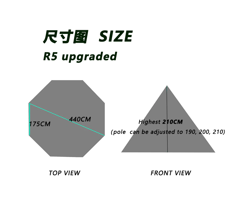 Cheap Goat Tents Aricxi 5 People Oudoor Ultralight Camping 2 Doors Professional 20d Nylon Silicon Coating Pyramid Rodless Tent
