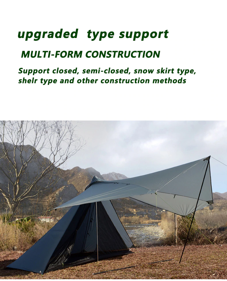 Cheap Goat Tents Aricxi 5 People Oudoor Ultralight Camping 2 Doors Professional 20d Nylon Silicon Coating Pyramid Rodless Tent