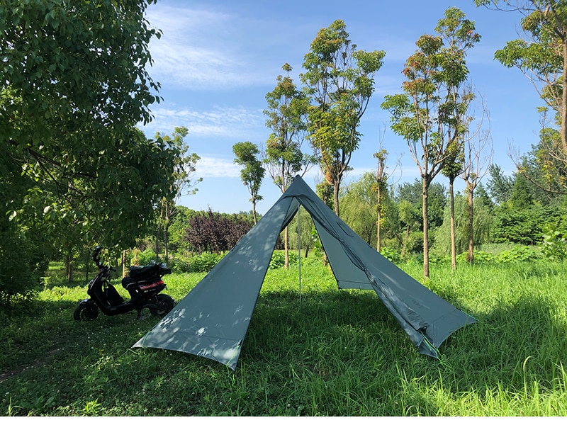 Cheap Goat Tents Aricxi 5 Person Ultralight Outdoor Camping Teepee 20d Silnylon Pyramid Tent Large Rodless Tent Backpacking Hiking Tents