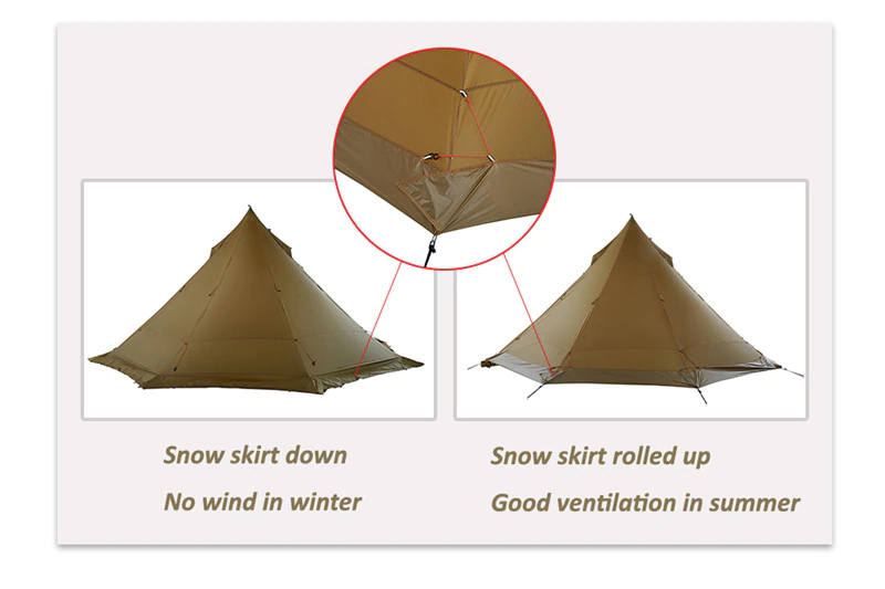 Cheap Goat Tents Asta Gear Bushcraft Pyramid Tent With Chimney Hole Lightweight Snow Skirt Winter Teepee Tent 20d Camping Vidalido Track 5