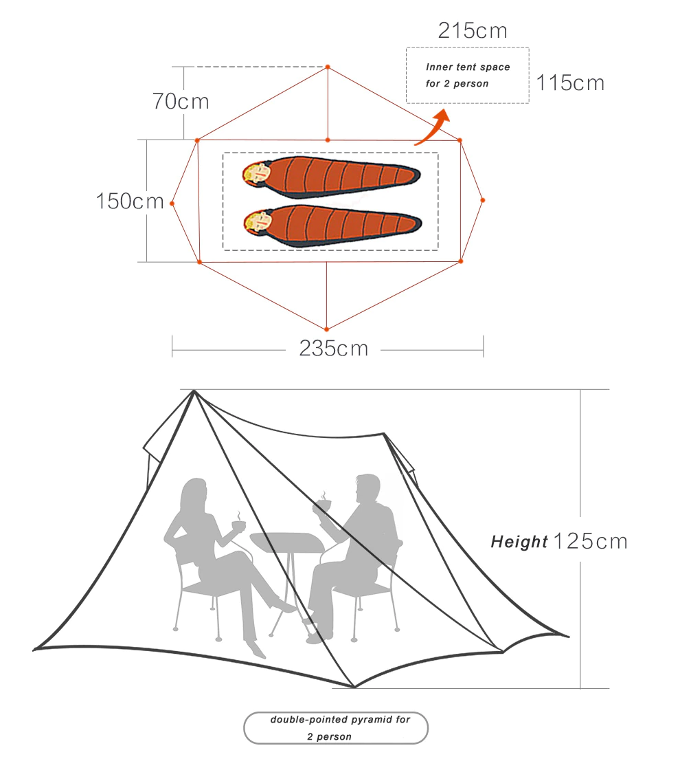 Cheap Goat Tents Asta Gear Rainstorm 2 Ultralight Pyramid Tent Trekking Pole Tent Two Person Camping Ul Tent