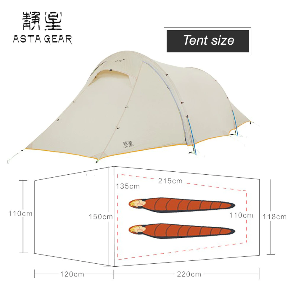 Cheap Goat Tents Asta Gear Windchaser 2 20d Silicon Nylon Outdoor Camping Hikking Ultralight