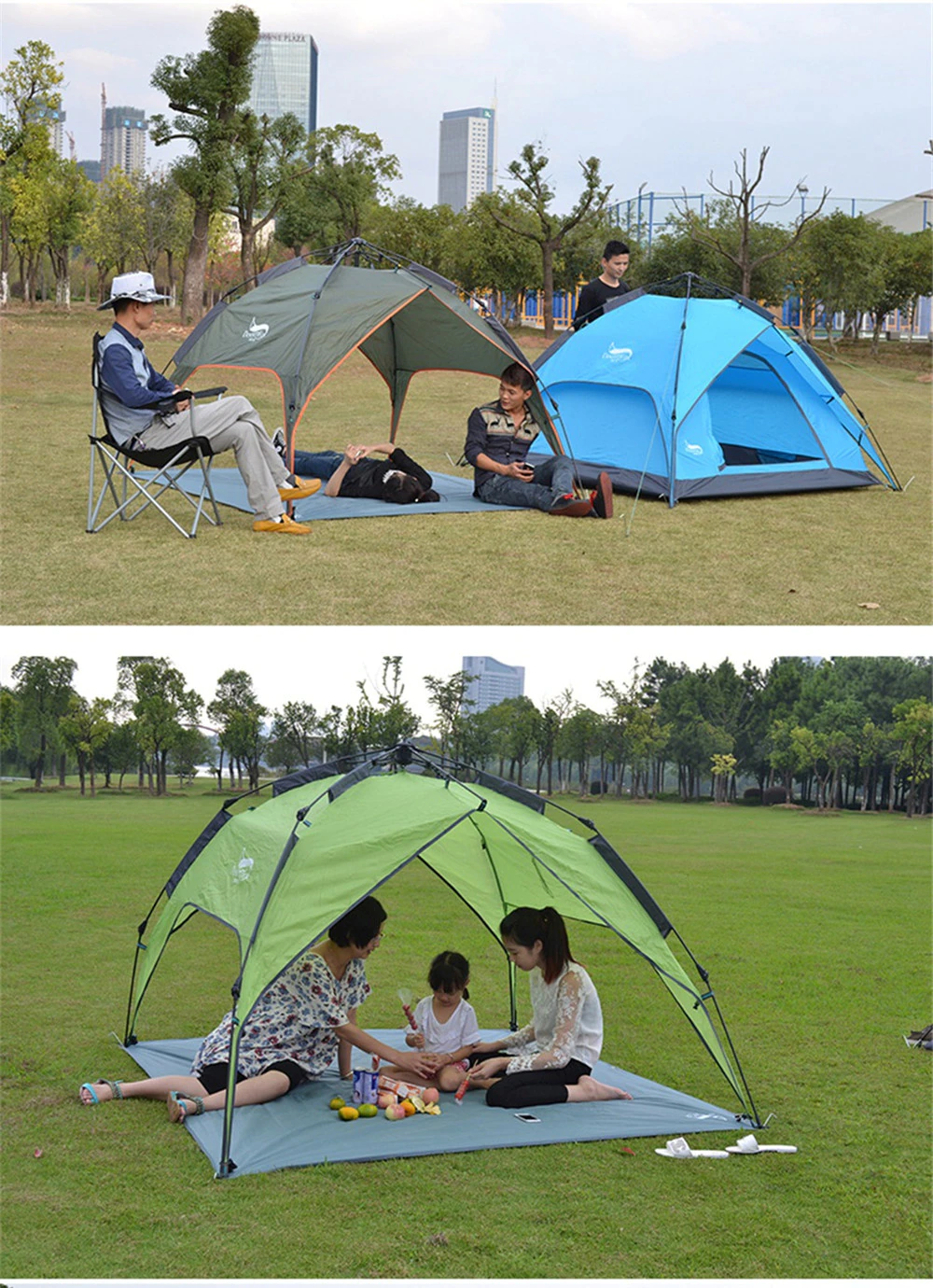 Cheap Goat Tents Automatic Camping Tent Waterproof Outdoor Sun Shelter Picnic Child Double Tent Awning 3