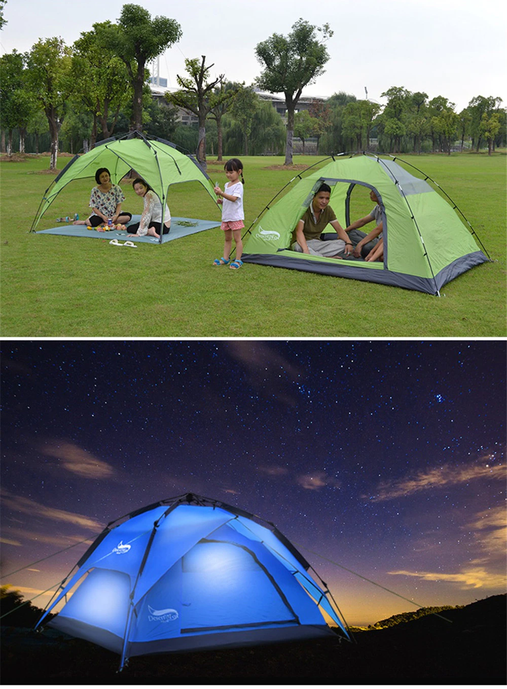 Cheap Goat Tents Automatic Camping Tent Waterproof Outdoor Sun Shelter Picnic Child Double Tent Awning 3