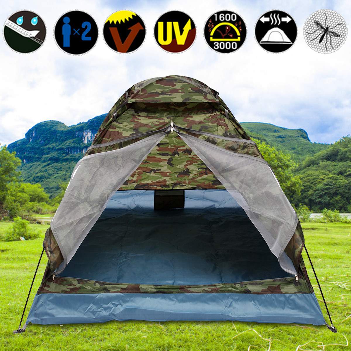 Cheap Goat Tents Automatic Tent 2 Person Camping Tent Easy Instant Setup Protable Backpacking Windproof Uv Sunshade For Sun Shelter Travelling