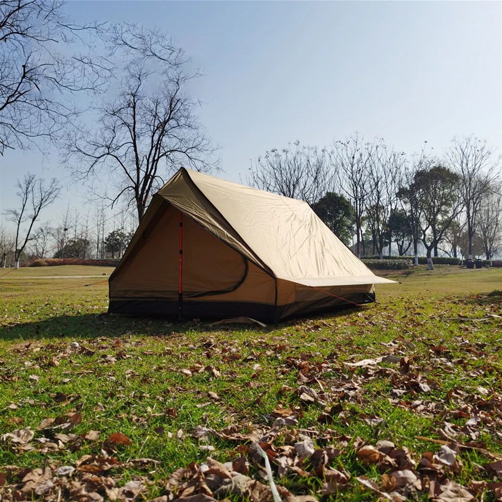 Cheap Goat Tents Backpacking Tent, Lightweight Bushcraft Shelter 2 Men Tent,waterproof And Easy Set Up, Great For Camping Hiking(no Poles)