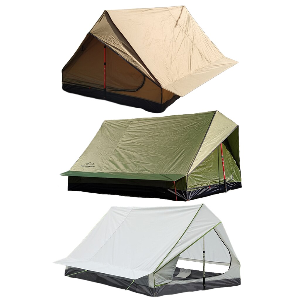 Cheap Goat Tents Backpacking Tent, Lightweight Bushcraft Shelter 2 Men Tent,waterproof And Easy Set Up, Great For Camping Hiking(no Poles)
