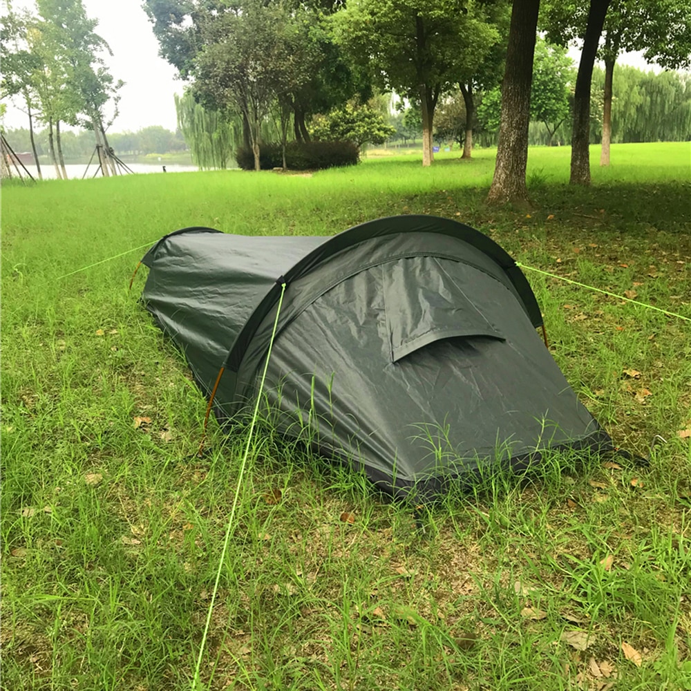 Cheap Goat Tents Backpacking Tent Outdoor Camping Sleeping Bag Tent Lightweight Single Person Tent Windproof Rainproof Camping Tent 220*90*50cm