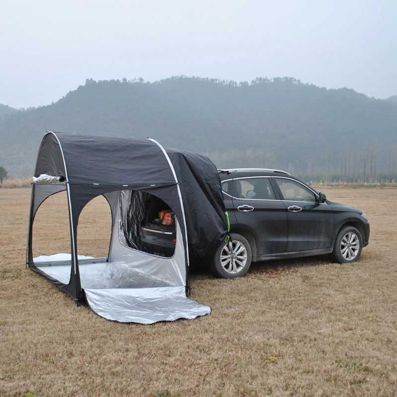 Cheap Goat Tents Black Suv Car Rear Extension Tent Bicycle Storage Outdoor Camping Multipurpose Large Space Oxford Silver Coated Waterproof Tour
