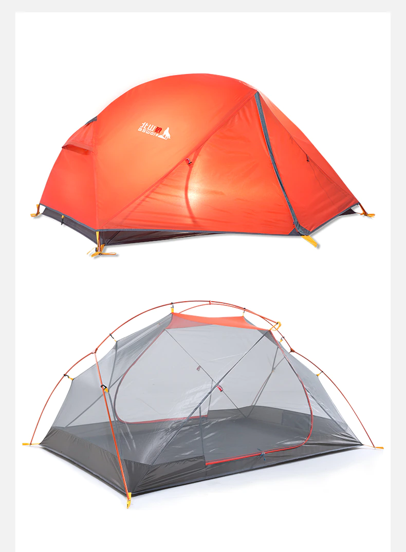 Cheap Goat Tents Bswolf 2 Persons Camping Tent Ultralight 20d 380t Nylon Double Layer Waterproof Backpacking Tent For Hiking Travel With Free Mat