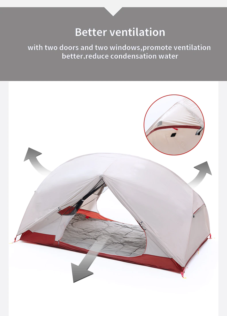 Cheap Goat Tents Bswolf 2 Persons Camping Tent Ultralight 20d 380t Nylon Double Layer Waterproof Backpacking Tent For Hiking Travel With Free Mat