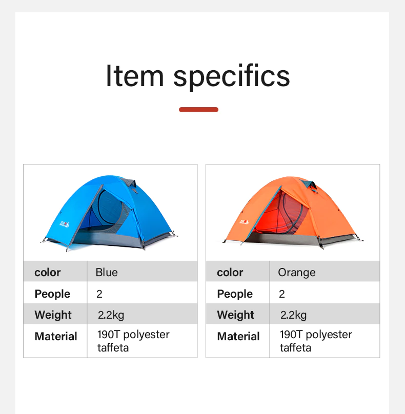 Cheap Goat Tents Bswolf Camping Tent 2 Person Aluminum Pole Lightweight Tourist Tent Double Layer Portable Tent For Hiking,travelling