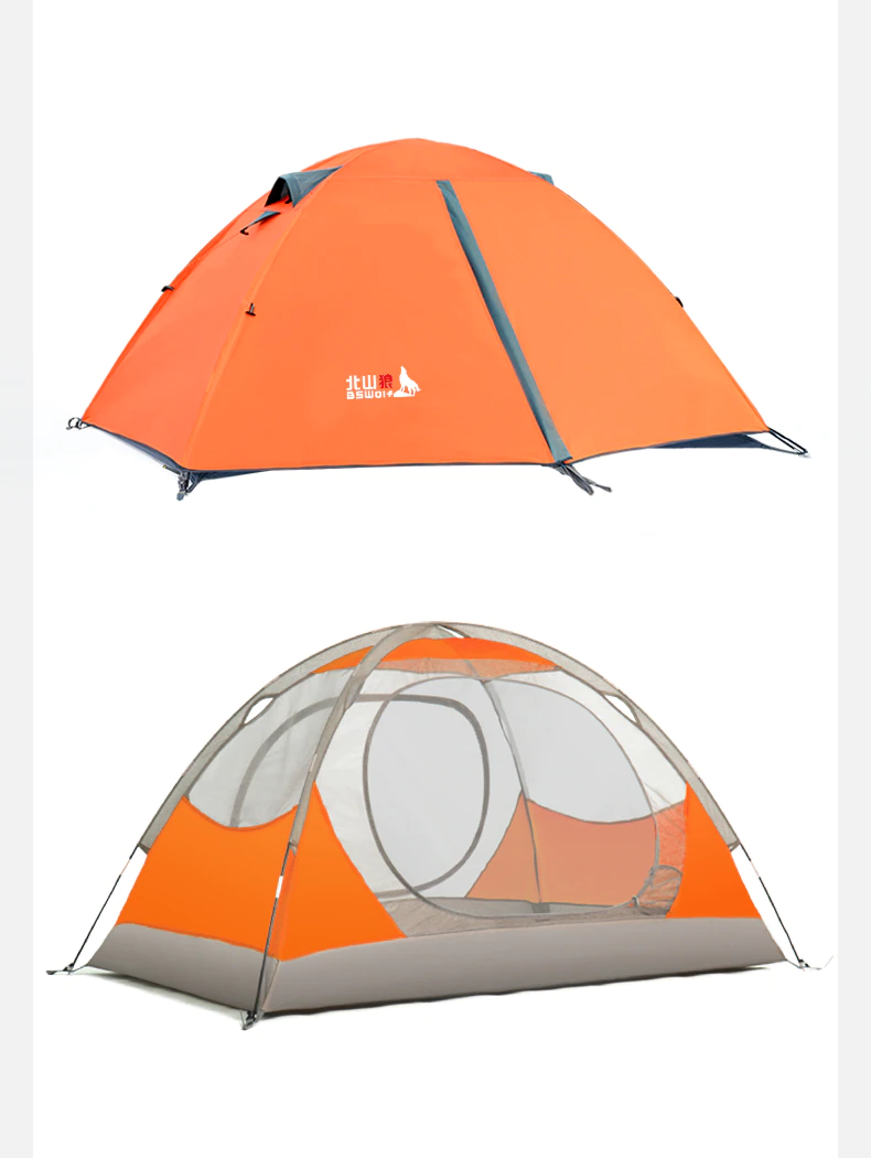 Cheap Goat Tents Bswolf Camping Tent 2 Person Aluminum Pole Lightweight Tourist Tent Double Layer Portable Tent For Hiking,travelling