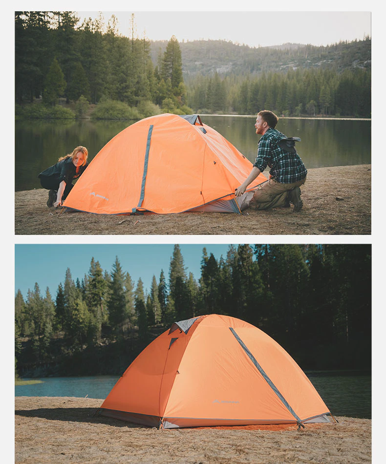 Cheap Goat Tents Bswolf Camping Tent 2 Person Aluminum Pole Lightweight Tourist Tent Double Layer Portable Tent For Hiking,travelling