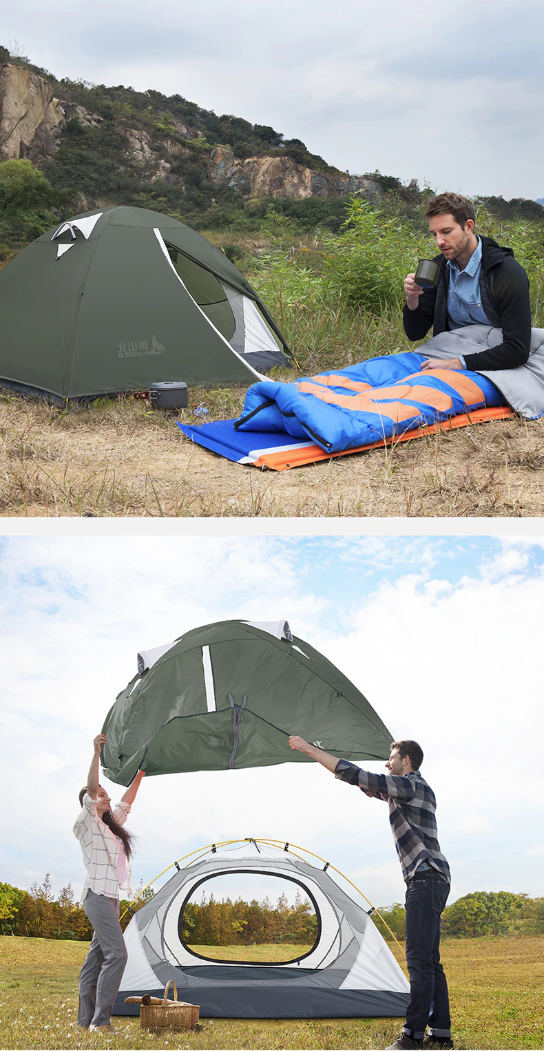 Cheap Goat Tents Bswolf Ultralight Camping Tent 3 Season 2 Person Upgraded 20d Nylon Silicone Coated Fabric Waterproof Tourist Backpacking Tents