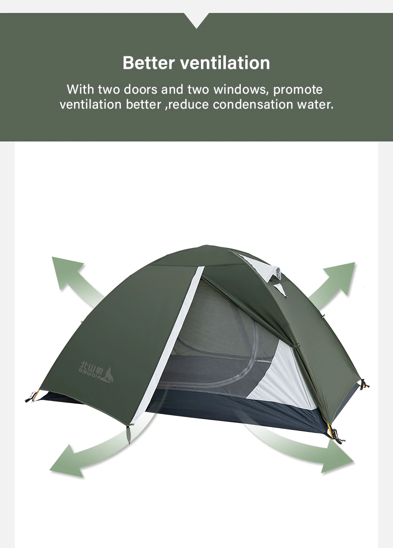 Cheap Goat Tents Bswolf Ultralight Camping Tent 3 Season 2 Person Upgraded 20d Nylon Silicone Coated Fabric Waterproof Tourist Backpacking Tents