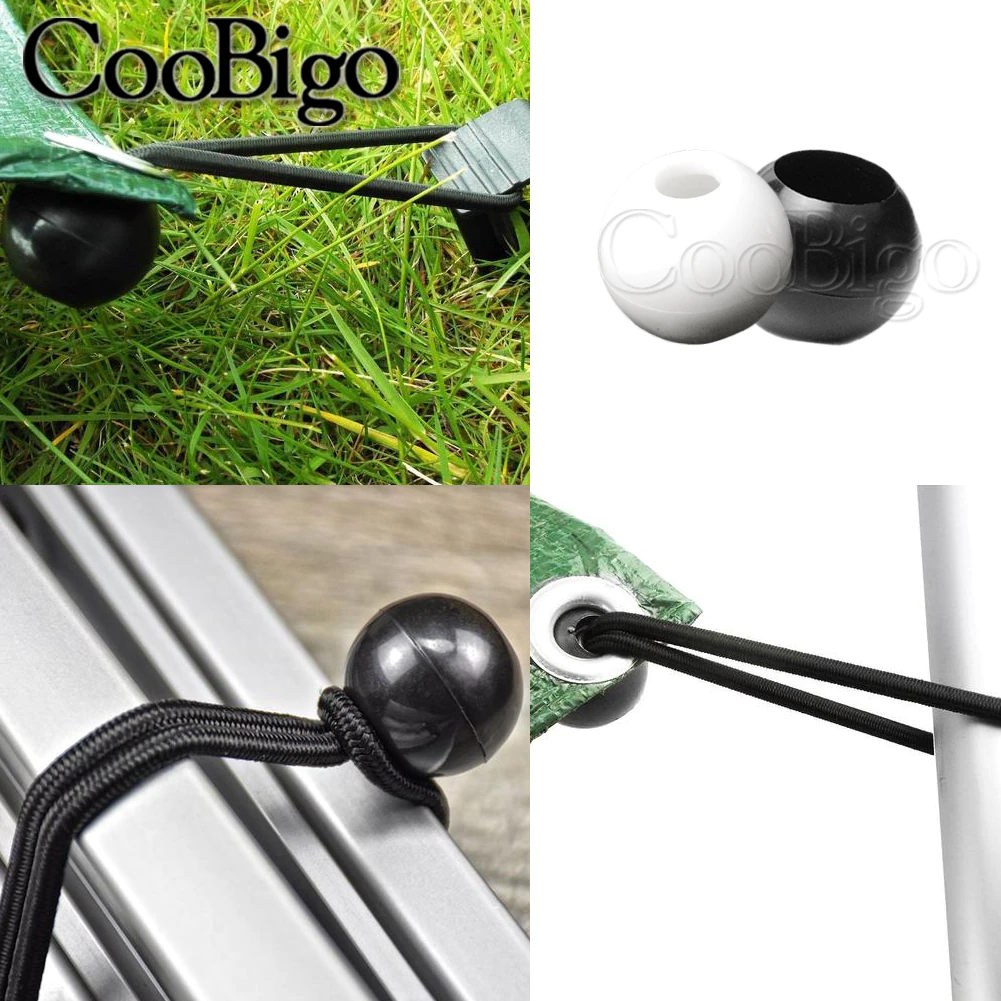 Cheap Goat Tents Bungee Ball Cord Ends Plastic Outdoor Paracord Bracelet Elastic Rope Beads Travel Hiking Tent Accessories Tarp Tie Camping 10pcs