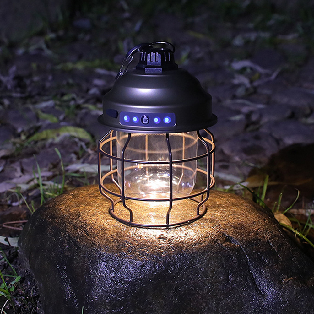 Cheap Goat Tents Camp Lantern Vintage Metal Hanging Lanterns 3600mah Rechargeable Lightweight Tent Light For Outdoor Pinecone Lamp Pendant Lamp