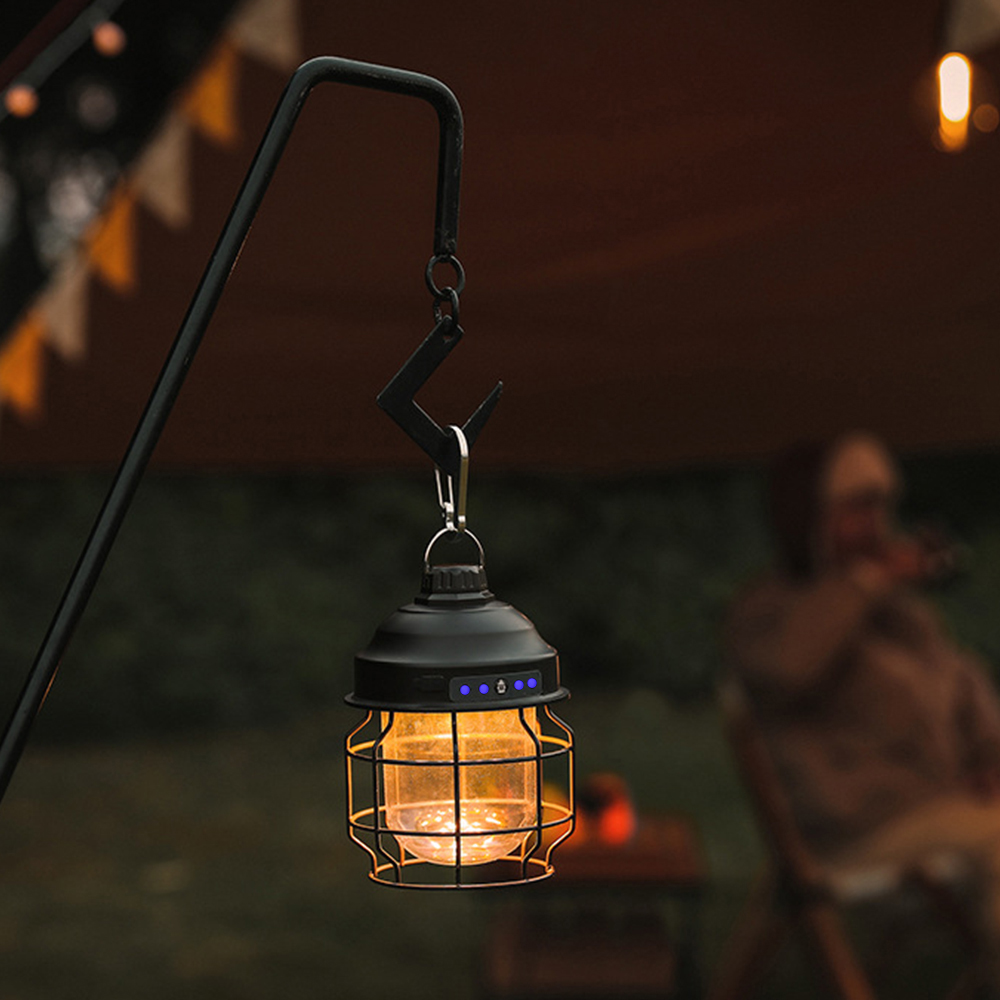 Cheap Goat Tents Camp Lantern Vintage Metal Hanging Lanterns 3600mah Rechargeable Lightweight Tent Light For Outdoor Pinecone Lamp Pendant Lamp