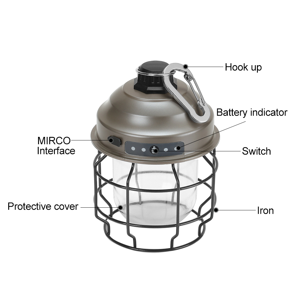Cheap Goat Tents Camp Lantern Vintage Metal Hanging Lanterns 3600mah Rechargeable Lightweight Tent Light For Outdoor Pinecone Lamp Pendant Lamp