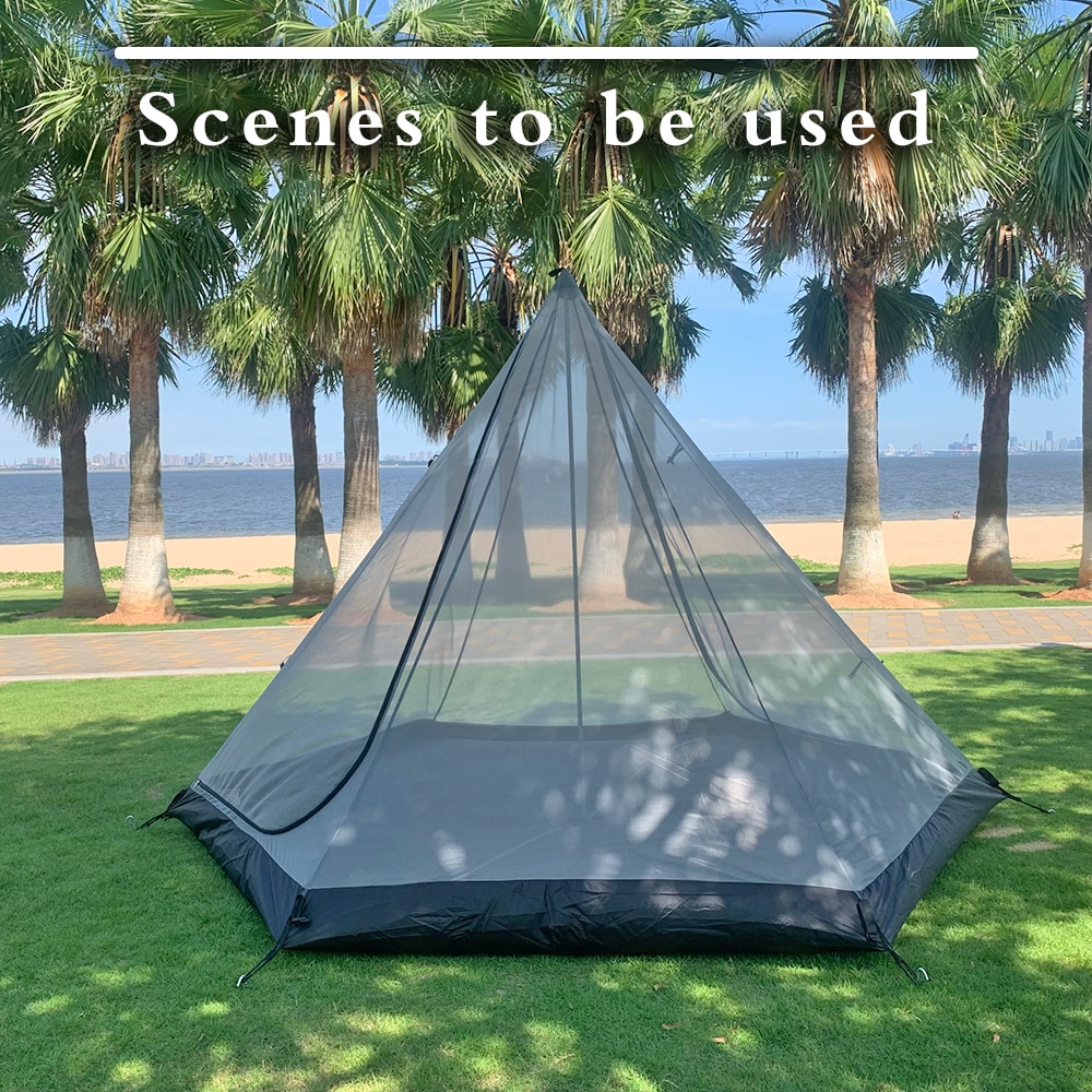 Cheap Goat Tents Camping Complete Teepee Tent For Adults Ultralight Pyramid Tent 4 Person Outdoor Waterproof Double Layer Large Family Tipi Tent