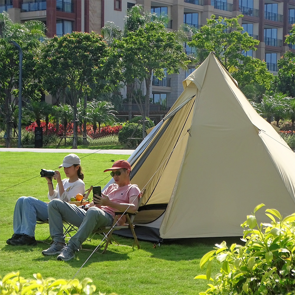 Cheap Goat Tents Camping Complete Teepee Tent For Adults Ultralight Pyramid Tent 4 Person Outdoor Waterproof Double Layer Large Family Tipi Tent