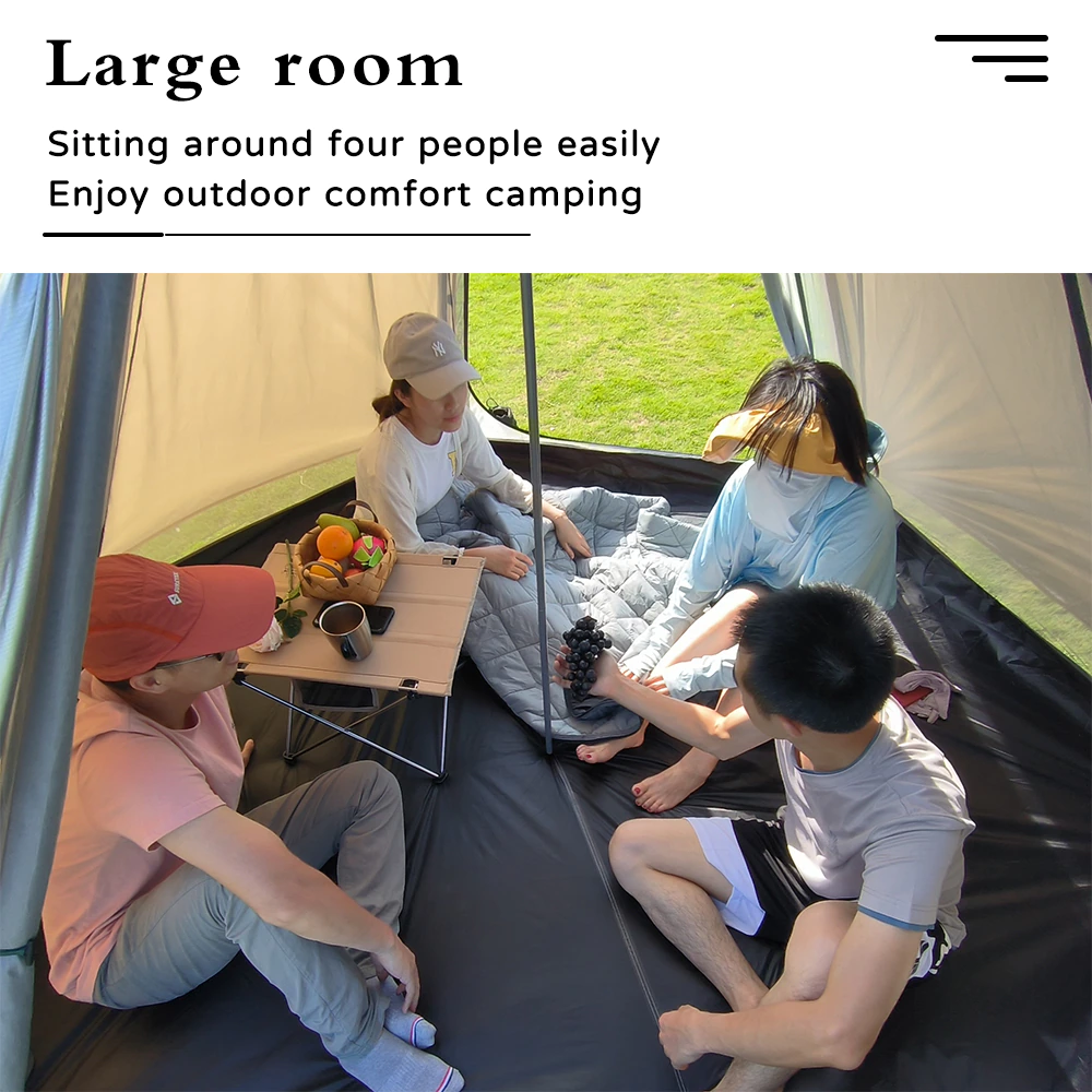 Cheap Goat Tents Camping Complete Teepee Tent For Adults Ultralight Pyramid Tent 4 Person Outdoor Waterproof Double Layer Large Family Tipi Tent