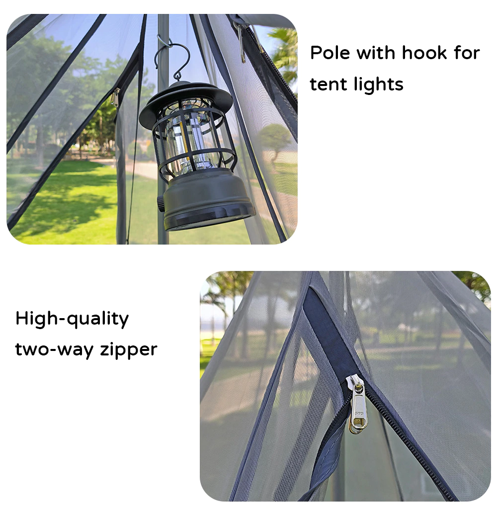 Cheap Goat Tents Camping Complete Teepee Tent For Adults Ultralight Pyramid Tent 4 Person Outdoor Waterproof Double Layer Large Family Tipi Tent