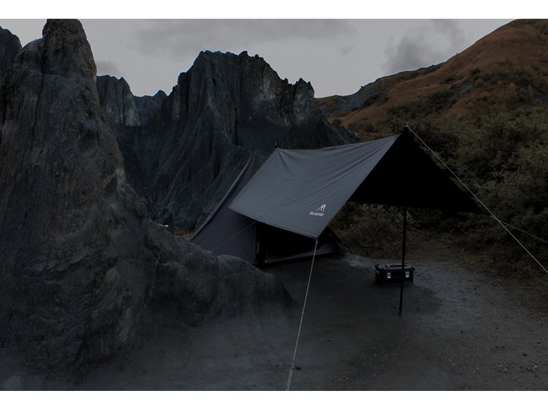 Cheap Goat Tents Camping Equipment Indian Tent Sunscreen Waterproof Outdoor Polyester Black Tower Canopy Dark Black Tent