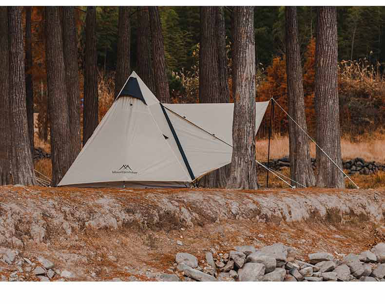Cheap Goat Tents Camping Equipment Indian Tent Sunscreen Waterproof Outdoor Polyester Black Tower Canopy Dark Black Tent