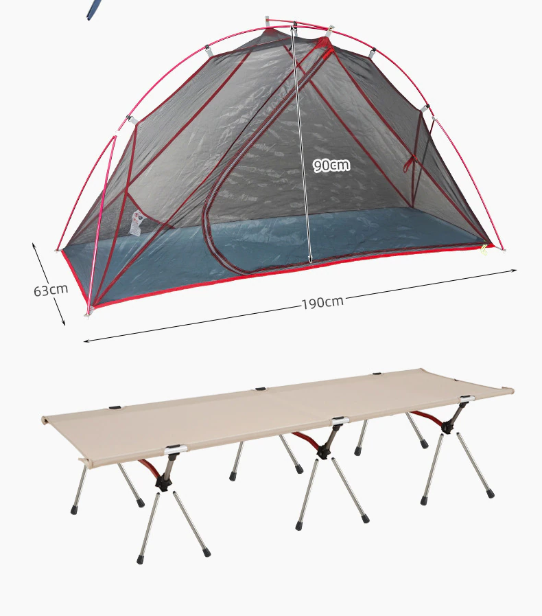 Cheap Goat Tents Camping Folding Portable Tent Outdoor Off The Ground Tent Single Person Aluminum Alloy Mosquito Net Waterproof Uv Resistant Tent