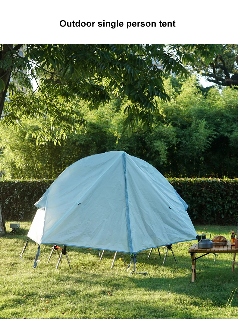 Cheap Goat Tents Camping Folding Portable Tent Outdoor Off The Ground Tent Single Person Aluminum Alloy Mosquito Net Waterproof Uv Resistant Tent