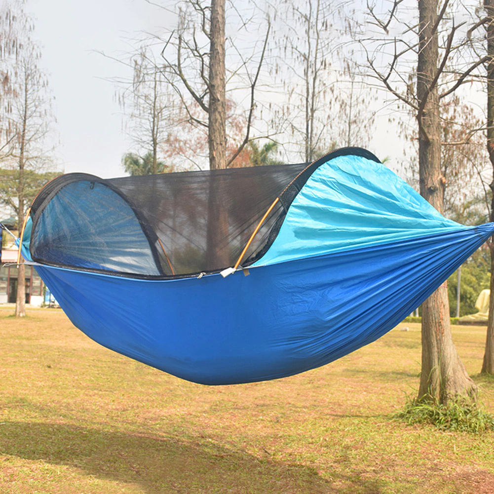 Cheap Goat Tents Camping Hammock Mosquito Net 2 Person Aluminum Pole Travel Tree House Swing Outdoor Parachute Hanging Bed Camping Garden Tent