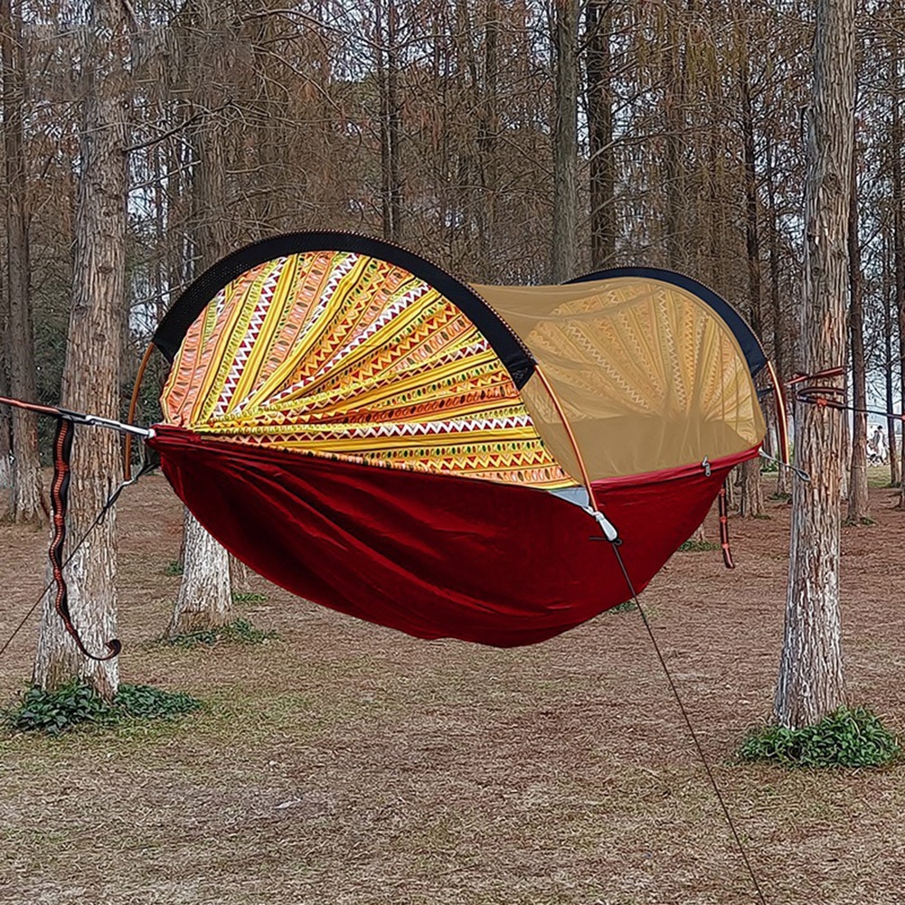 Cheap Goat Tents Camping Hammock Mosquito Net 2 Person Aluminum Pole Travel Tree House Swing Outdoor Parachute Hanging Bed Camping Garden Tent