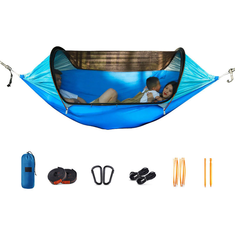 Cheap Goat Tents Camping Hammock Mosquito Net 2 Person Aluminum Pole Travel Tree House Swing Outdoor Parachute Hanging Bed Camping Garden Tent