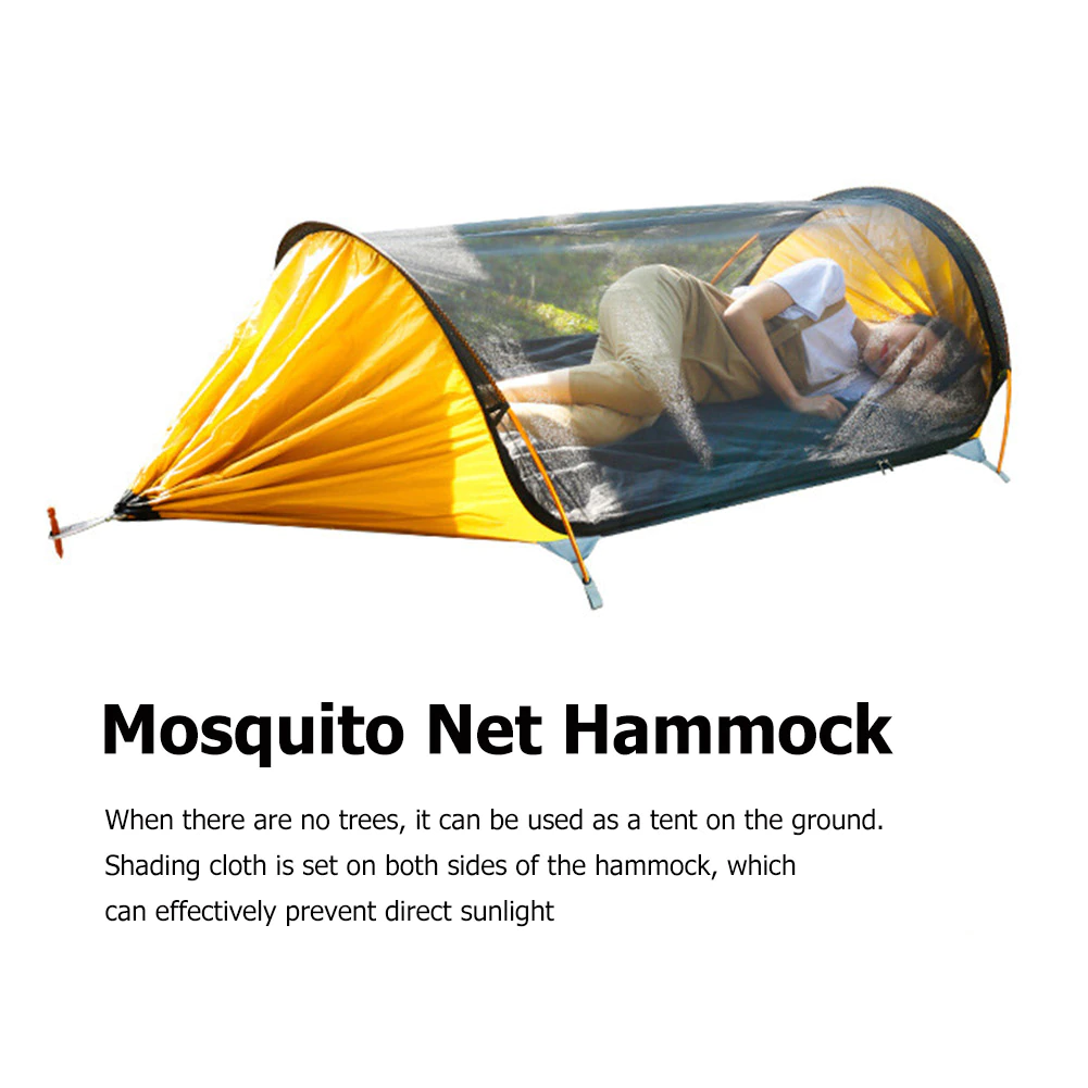 Cheap Goat Tents Camping Hammock Mosquito Net 2 Person Aluminum Pole Travel Tree House Swing Outdoor Parachute Hanging Bed Camping Garden Tent