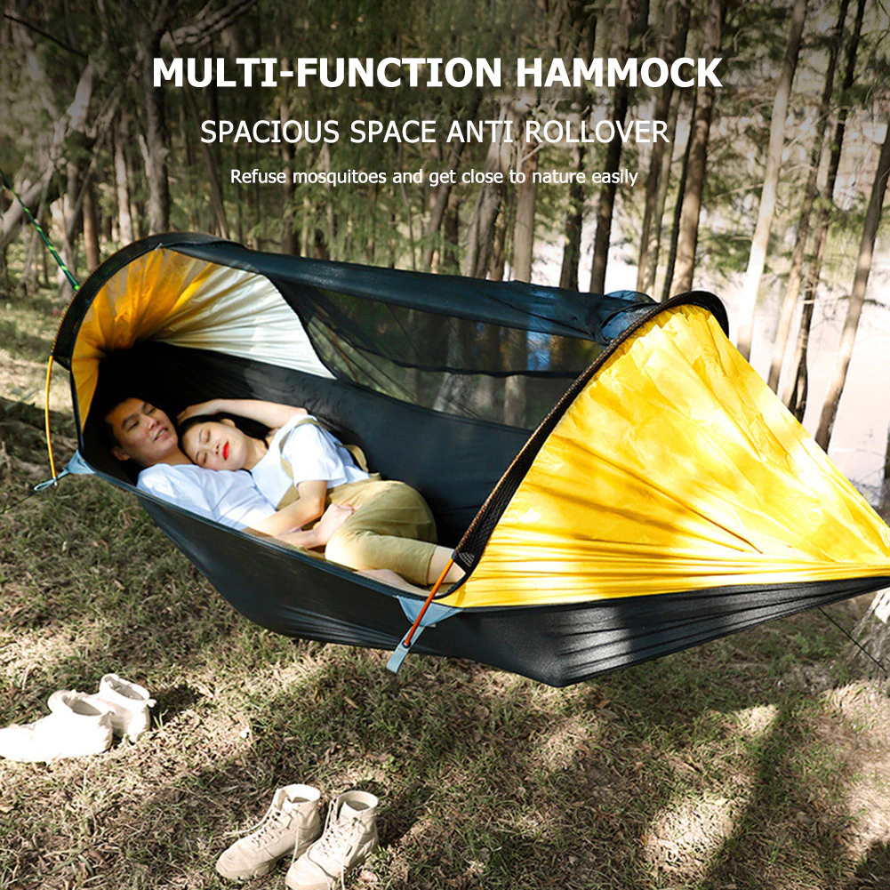 Cheap Goat Tents Camping Hammock Mosquito Net 2 Person Aluminum Pole Travel Tree House Swing Outdoor Parachute Hanging Bed Camping Garden Tent