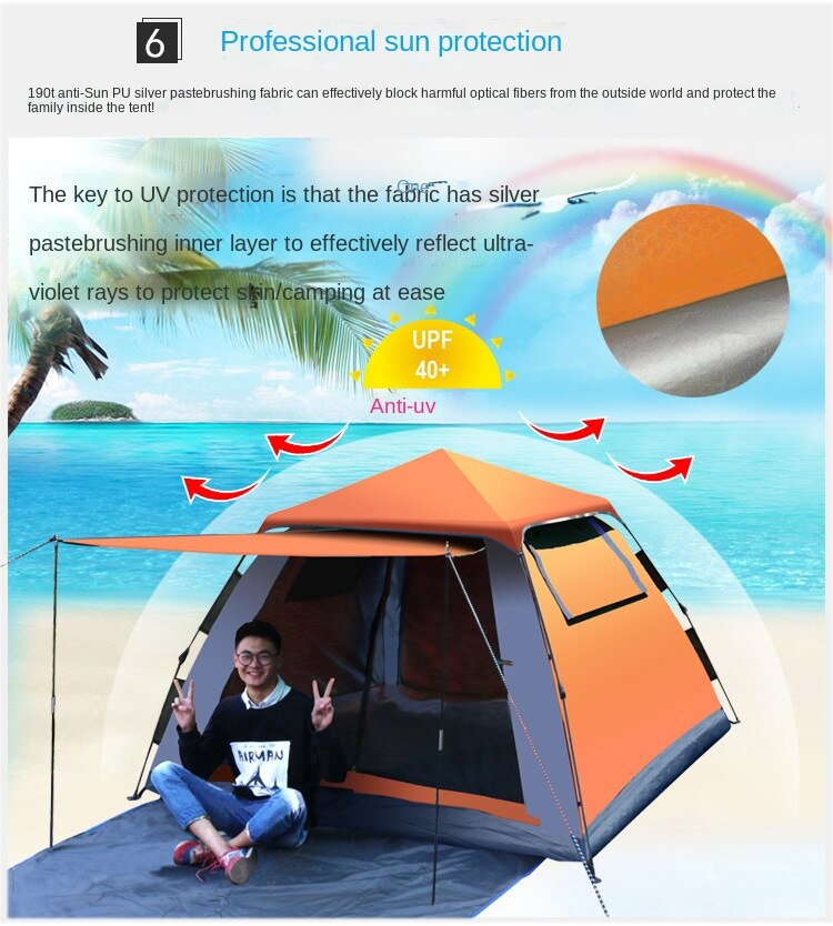 Cheap Goat Tents Camping Tent 2 Person Outdoor Waterproof Instant Setup Tent Tourist Tent Winter Fishing Tent Automatic Quick Open Tent 4 Person