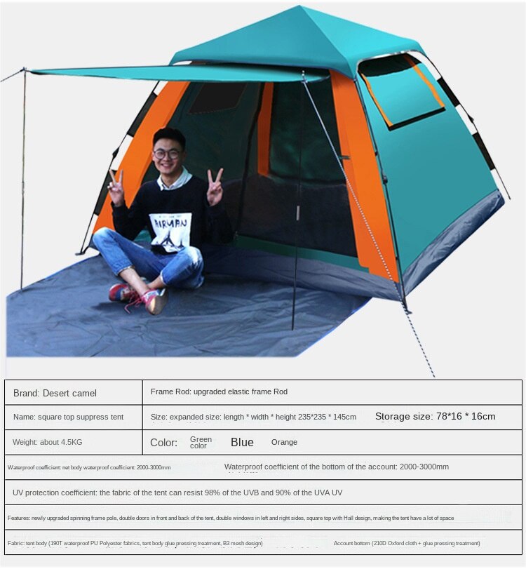 Cheap Goat Tents Camping Tent 2 Person Outdoor Waterproof Instant Setup Tent Tourist Tent Winter Fishing Tent Automatic Quick Open Tent 4 Person