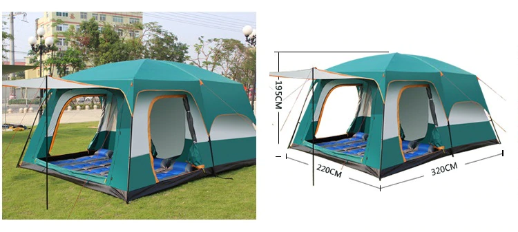 Cheap Goat Tents Camping Tent Leisure One Bedroom One Living Room Medium 380x260x195cm Double Layer Rainproof Panoramic Sunroof Tent