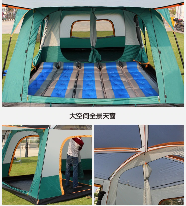 Cheap Goat Tents Camping Tent Leisure One Bedroom One Living Room Medium 380x260x195cm Double Layer Rainproof Panoramic Sunroof Tent