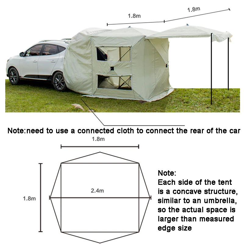 Cheap Goat Tents Car Camping Tent Suv Rear Automatic Tent Outdoor Awning Large Space Family Tent Self