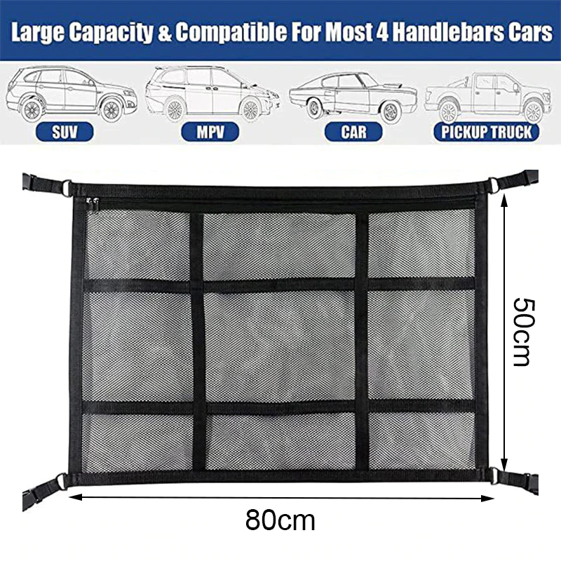 Cheap Goat Tents Car Roof Storage Organizer Automotive Ceiling Cargo Net Pocket Mesh Car Camping Accessories Storage Bag Roof Tent